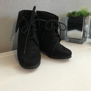 Mossimo Black Suede Lace-up Booties